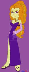 Size: 571x1396 | Tagged: safe, artist:edwinshy, adagio dazzle, equestria girls, alternate costumes, clothes, dress, evening gloves, gloves, looking at you, ms paint, sandals