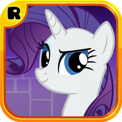 Size: 824x824 | Tagged: safe, artist:p.a.r.m.s, rarity, pony, unicorn, app icon, female, game, geometry dash, ponified, solo