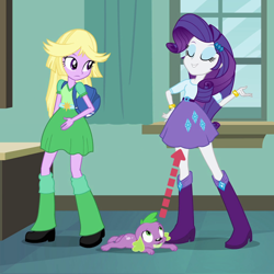 Size: 500x500 | Tagged: safe, edit, edited screencap, screencap, rarity, spike, dog, equestria girls, equestria girls (movie), eyes on the prize, spike the dog, voyeurism