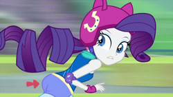 Size: 1000x562 | Tagged: safe, edit, edited screencap, screencap, rarity, equestria girls, friendship games, arrow, ass