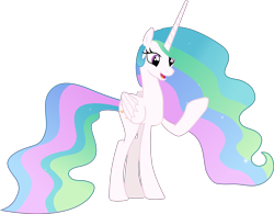 Size: 7383x5761 | Tagged: safe, artist:frownfactory, edit, editor:slayerbvc, princess celestia, alicorn, pony, a royal problem, absurd resolution, accessory-less edit, barehoof, female, mare, raised hoof, simple background, solo, transparent background, vector, vector edit