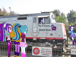 Size: 640x480 | Tagged: safe, adagio dazzle, aria blaze, rarity, sonata dusk, twilight sparkle, equestria girls, rainbow rocks, emd, equestria girls in real life, f40ph, fanfic, locomotive, photoshop, the dazzlings, train