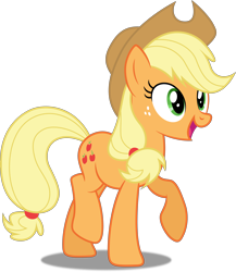 Size: 4342x5000 | Tagged: safe, artist:dashiesparkle, applejack, earth pony, pony, the ticket master, absurd resolution, open mouth, shadow, simple background, solo, transparent background, vector