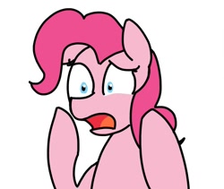 Size: 850x719 | Tagged: safe, pinkie pie, earth pony, pony, female, mare, meme, pink coat, pink mane, solo, surprised