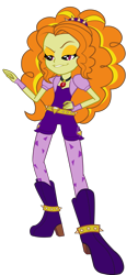 Size: 4047x8000 | Tagged: safe, artist:jakeneutron, adagio dazzle, equestria girls, rainbow rocks, absurd resolution, amulet, belt, clothes, dat face, diamonds, fingerless gloves, flash puppet, gloves, high heel boots, music notes, necklace, raised eyebrow, solo, spikes