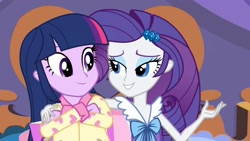 Size: 1440x810 | Tagged: safe, derpibooru import, screencap, rarity, twilight sparkle, equestria girls, rainbow rocks, clothes, pajamas, shipping fuel