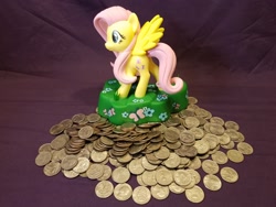 Size: 1600x1200 | Tagged: safe, photographer:we are borg, fluttershy, coin, diamond select toys, irl, money, photo, solo