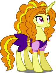 Size: 2352x3044 | Tagged: safe, artist:xebck, edit, adagio dazzle, sassy saddles, equestria girls, alternate universe, body swap, clothes, equestria girls ponified, looking up, ponified, simple background, solo, transparent background, vector, vector edit