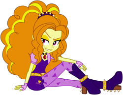 Size: 6000x4637 | Tagged: safe, artist:missgoldendragon, adagio dazzle, equestria girls, rainbow rocks, .svg available, absurd resolution, amulet, boots, clothes, commission, necklace, shoes, simple background, sitting, solo, transparent background, vector
