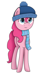 Size: 3000x5000 | Tagged: safe, artist:vicakukac200, pinkie pie, earth pony, pony, clothes, hat, scarf, solo