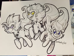 Size: 1280x960 | Tagged: safe, artist:crikeydave, adagio dazzle, aria blaze, sonata dusk, siren, equestria girls, equestria girls ponified, ponified, traditional art