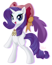 Size: 1509x1880 | Tagged: safe, artist:棘有棘無棘棘, rarity, pony, unicorn, bipedal, female, hat, mare, pirate hat, solo