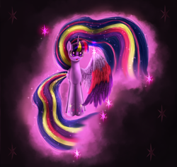 Size: 1676x1588 | Tagged: safe, artist:9de-light6, derpibooru import, twilight sparkle, twilight sparkle (alicorn), alicorn, pony, female, mare, rainbow power, solo