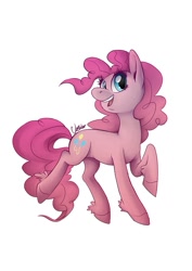 Size: 579x819 | Tagged: safe, artist:veskler, pinkie pie, earth pony, pony, simple background, solo, unshorn fetlocks