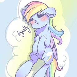 Size: 1080x1080 | Tagged: safe, artist:matcha_nekochan, derpibooru import, rainbow dash, pegasus, pony, cloud, cute, dashabetes, eyes closed, lying down, on back, solo, text