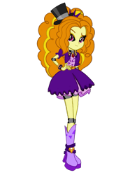 Size: 643x822 | Tagged: safe, artist:kombatantchampion, adagio dazzle, equestria girls, rainbow rocks, animatronic, boots, clothes, dress, five nights at adagio's, five nights at freddy's, hat, high heels, simple background, skirt, solo, spikes, top hat, transparent background, vector, welcome to the show