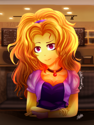 Size: 1536x2048 | Tagged: safe, artist:lizineko, adagio dazzle, equestria girls, clothes, crossed arms, fingerless gloves, gloves, solo