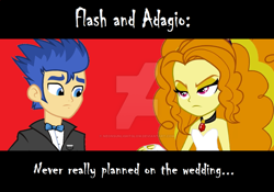 Size: 1024x717 | Tagged: safe, artist:neonsunlightglow, adagio dazzle, flash sentry, equestria girls, crack shipping, female, flashagio, male, marriage, shipping, straight, watermark