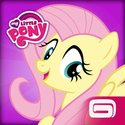 Size: 1024x1024 | Tagged: safe, fluttershy, pegasus, pony, app icon, cute, gameloft, icon, my little pony logo, shyabetes, solo