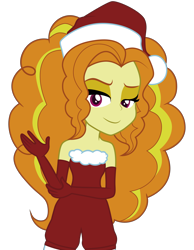 Size: 3500x4500 | Tagged: safe, artist:backgrounduser, adagio dazzle, equestria girls, clothes, hat, santa costume, santa hat, simple background, solo, transparent background, vector