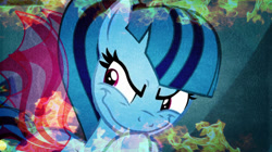 Size: 1024x573 | Tagged: safe, artist:berrypunchrules, sonata dusk, equestria girls, tanks for the memories, equestria girls ponified, evil grin, evil planning in progress, faic, fire, get, grinch face, manipulation, mwahahaha, nasty plot, photo manipulation, plotting, ponified, pure unfiltered evil, solo