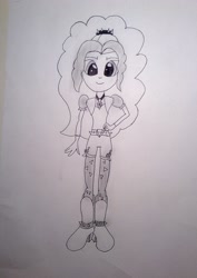 Size: 850x1200 | Tagged: safe, artist:yateworldorder, adagio dazzle, equestria girls, rainbow rocks, monochrome, photo, solo