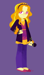 Size: 880x1500 | Tagged: safe, artist:magneticskye, adagio dazzle, equestria girls, clothes, female, lineless, looking at you, microphone, simple background, solo