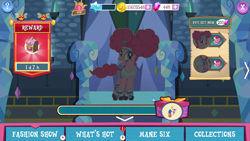 Size: 1280x720 | Tagged: safe, pinkie pie, earth pony, pony, clothes, dress, gameloft, nightmare night, pinkie puffs, vip