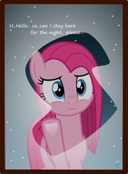 Size: 2500x3412 | Tagged: safe, artist:arifproject, pinkie pie, pony, frown, pinkamena diane pie, sad, snow, snowfall, solo, vector