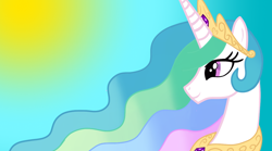 Size: 1214x677 | Tagged: safe, artist:chelseawest, princess celestia, alicorn, pony, bust, portrait, solo, sun