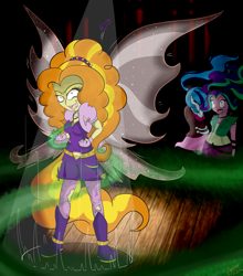 Size: 2200x2500 | Tagged: safe, artist:amberony, adagio dazzle, aria blaze, sonata dusk, equestria girls, fin wings, large wings, transformation