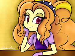 Size: 900x675 | Tagged: safe, artist:wubcakeva, adagio dazzle, equestria girls, adoragio, cute, smiling, solo