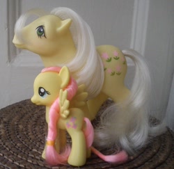 Size: 964x937 | Tagged: safe, artist:dorii86, fluttershy, posey, g1, brushable, irl, photo, square crossover, toy