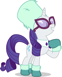 Size: 5000x6133 | Tagged: safe, artist:luckreza8, rarity, pony, unicorn, best gift ever, .svg available, absurd resolution, fur, hat, russian hat, simple background, solo, sunglasses, transparent background, ushanka, vector