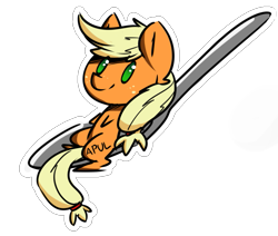 Size: 891x754 | Tagged: safe, artist:bloodatius, artist:tg1117, applejack, earth pony, pony, collaboration, appletini, horse spooning meme, meme, simple background, solo, spoon, tiny ponies, transparent background