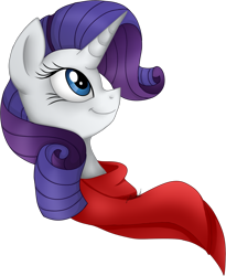 Size: 714x871 | Tagged: safe, artist:jake2714, rarity, pony, unicorn, bust, clothes, looking up, portrait, scarf, simple background, smiling, solo, transparent background