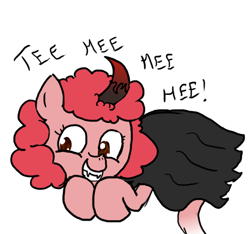 Size: 640x600 | Tagged: safe, artist:ficficponyfic, color edit, edit, oc, oc only, oc:pipadeaxkor, demon, demon pony, color, colored, colt quest, cute, disguise, evil, fangs, female, floating, giggling, horn, illusion, pure unfiltered evil, solo