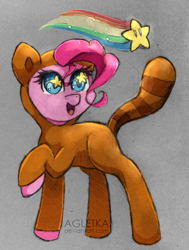 Size: 1024x1354 | Tagged: safe, artist:agletka, pinkie pie, earth pony, pony, crossover, solo, super mario bros., tanooki pie, tanooki suit