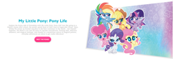 Size: 1908x656 | Tagged: safe, derpibooru import, applejack, fluttershy, pinkie pie, rainbow dash, rarity, twilight sparkle, twilight sparkle (alicorn), alicorn, earth pony, pegasus, pony, unicorn, my little pony: pony life, mane six, official