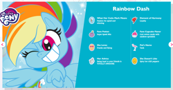 Size: 1438x752 | Tagged: safe, derpibooru import, rainbow dash, pegasus, pony, my little pony: pony life, bio, chili pepper, official, profile