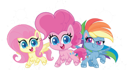 Size: 1176x650 | Tagged: safe, derpibooru import, fluttershy, pinkie pie, rainbow dash, earth pony, pegasus, pony, my little pony: pony life, simple background, transparent background