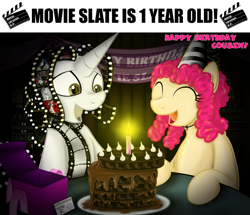 Size: 1280x1099 | Tagged: safe, artist:jamescorck, oc, oc only, oc:cotton bucket, oc:movie slate, ask, cake, tumblr