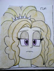 Size: 1200x1600 | Tagged: safe, adagio dazzle, equestria girls, rainbow rocks, drawing, solo, traditional art