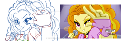 Size: 1024x350 | Tagged: safe, artist:teaganlouise, screencap, adagio dazzle, equestria girls, rainbow rocks, redraw, sketch, solo, these are not the droids you're looking for, watermark, wip