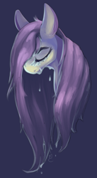 Size: 1046x1907 | Tagged: safe, artist:marshmellowcannibal, fluttershy, pegasus, pony, bust, crying, eyes closed, portrait, sad, simple background, solo