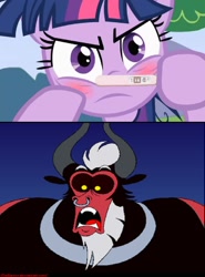 Size: 782x1056 | Tagged: safe, artist:hellarmy, derpibooru import, lord tirek, twilight sparkle, pregnancy test, pregnancy test meme, shipping, twirek