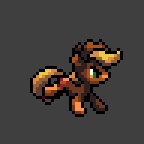 Size: 144x144 | Tagged: safe, artist:pix3m, applejack, earth pony, pony, animated, pixel art, running, simple background, solo, sprite
