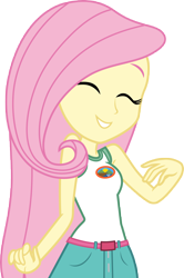 Size: 7000x10518 | Tagged: safe, artist:luckreza8, fluttershy, equestria girls, legend of everfree, absurd resolution, clothes, cute, eyes closed, shorts, shyabetes, simple background, smiling, solo, transparent background, vector