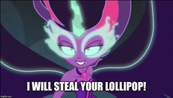 Size: 800x450 | Tagged: safe, edit, edited screencap, screencap, midnight sparkle, sci-twi, twilight sparkle, equestria girls, friendship games, image macro, meme, midnight sparkle's lines, pure unfiltered evil