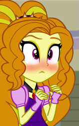 Size: 387x614 | Tagged: safe, edit, edited screencap, screencap, adagio dazzle, equestria girls, rainbow rocks, blushing, cropped, gem, siren gem